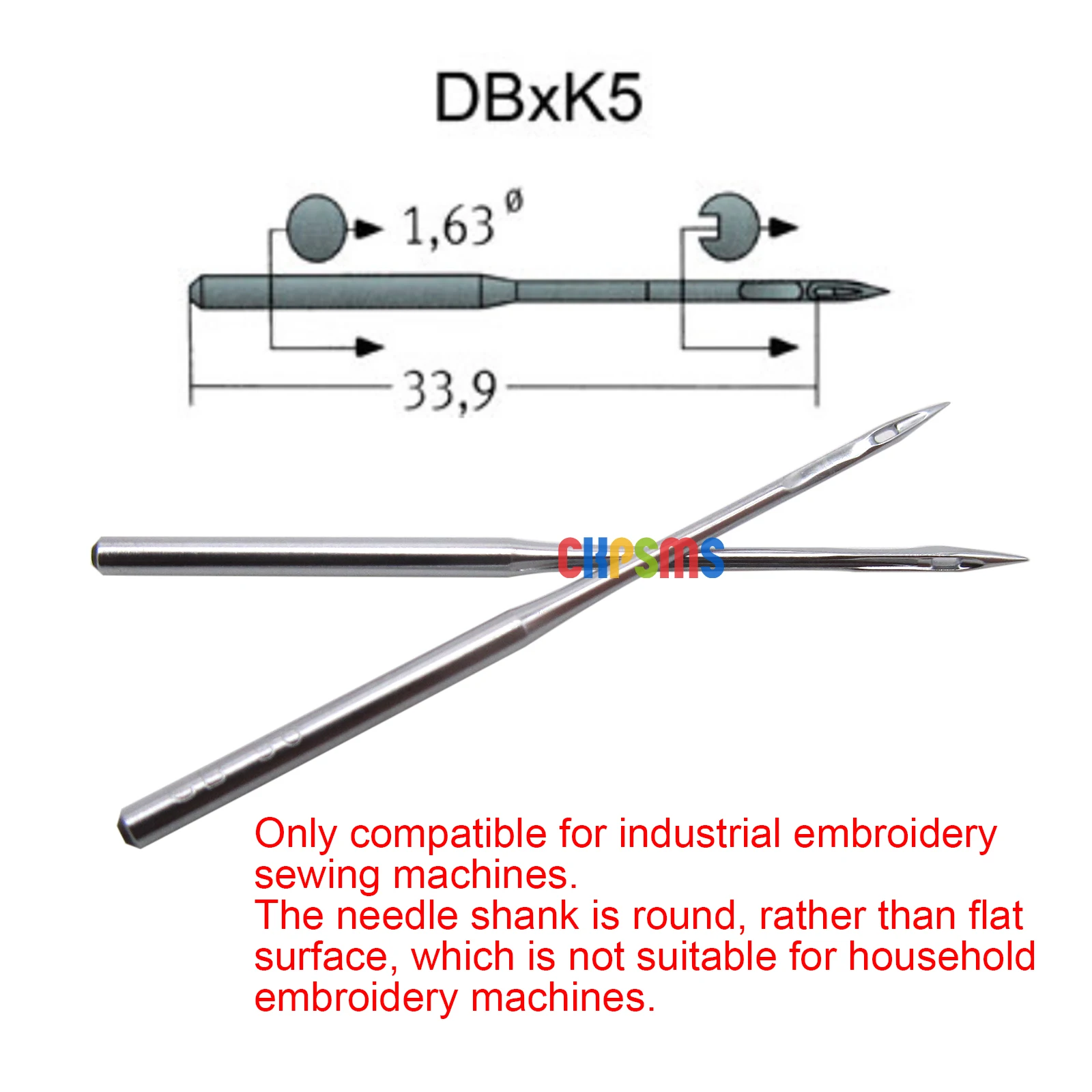 100 Groz Beckert DBXK5 RG point Embroidery Sewing Machine Needles Compatible with Tajima Barudan SWF Industrial Embroidery
