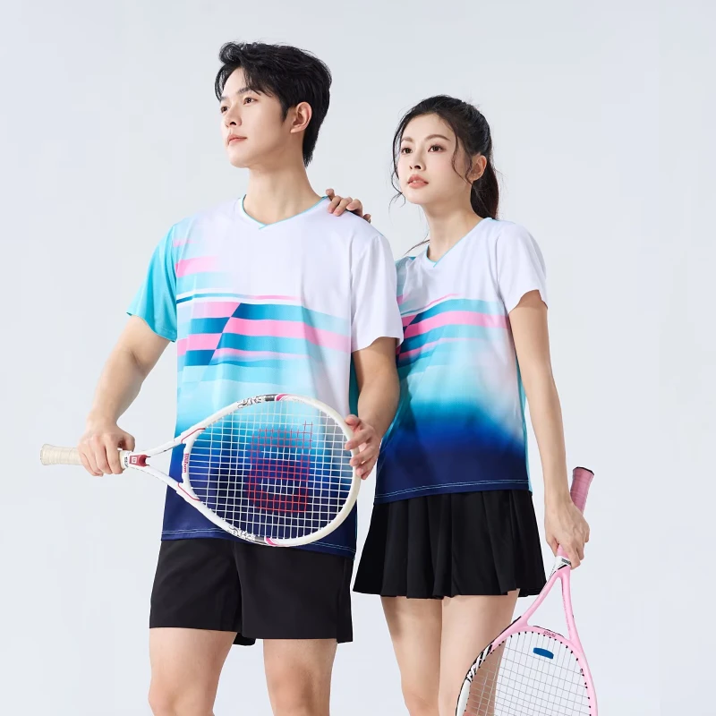 Männer Tennis Ping Pong T-shirt Kurzarm Tischtennis Schnell Trocknend Paar Familie Sommer Badminton Volleyball Jersey Sommer T