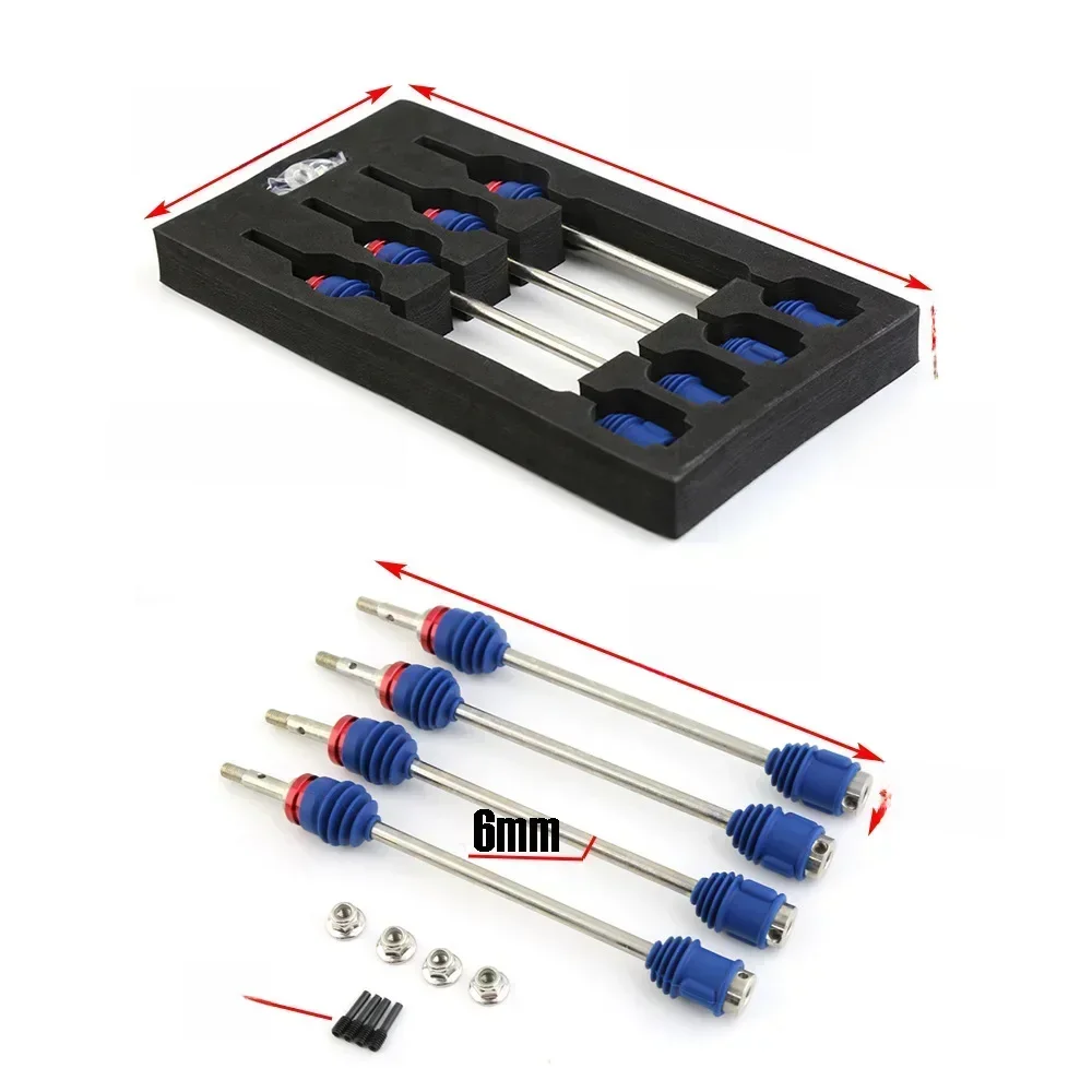 4 Stuks Stalen Aandrijfas CVD Dogbone Aandrijfassen 5451R Compatibel met Traxxas 1/10 T-Maxx E-Maxx Revo RC Auto Upgrades Pa - afbeelding 2