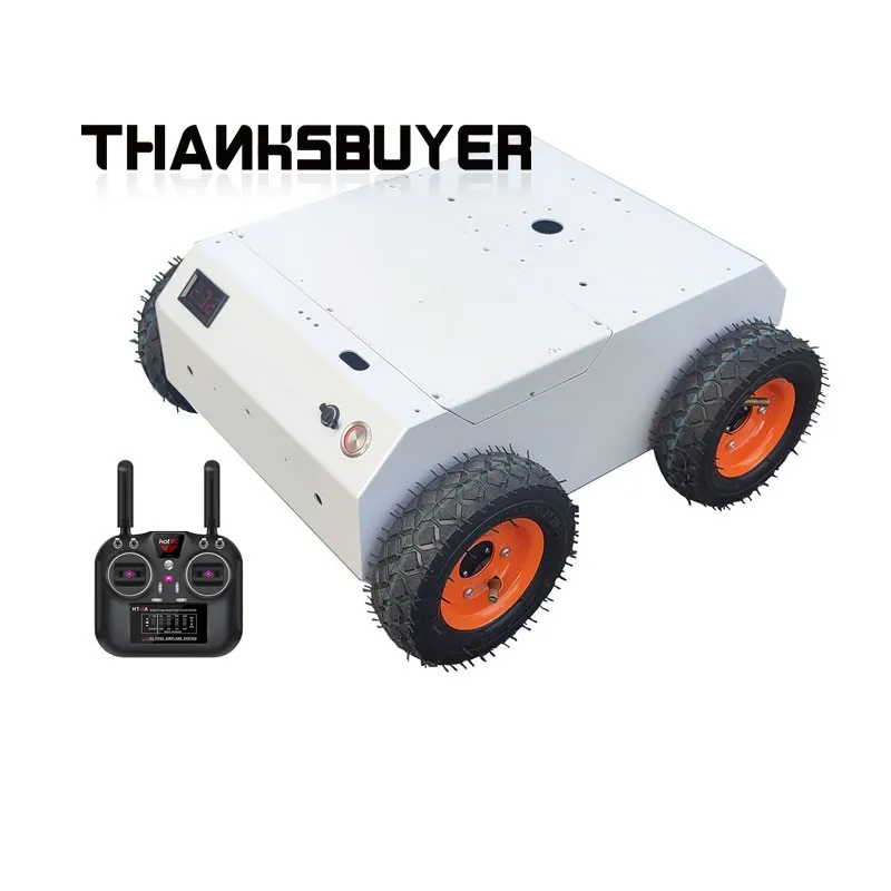 4WD ROS روبوت الهيكل 4 قطعة محرك تشفير عزم دوران عالي 15 كجم الحمولة هيكل الإطارات الهوائية #3