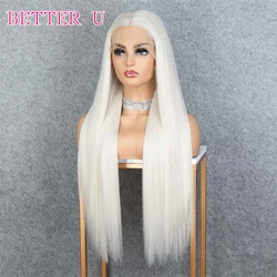 Platinum Blonde HD Transparent 13x4 Lace Front Wig Ash Blonde Pre-Plucking Wigs For Women White 13X6 Lace Front Human Hair Wigs