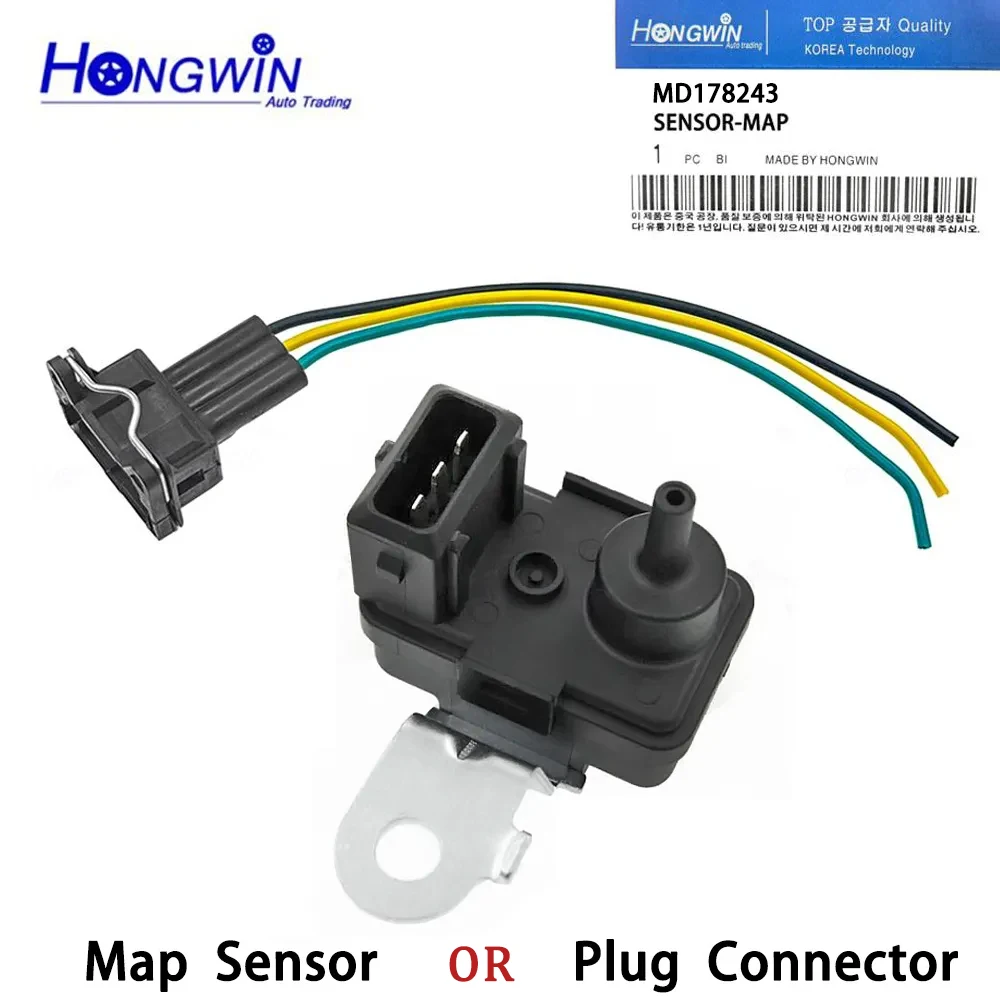 MD178243 Manifold Absolute Pressure MAP Sensor & Plug For Mitsubishi Mirage Colt Lancer 1.5L 1993-1996 35150-33010 3515033001