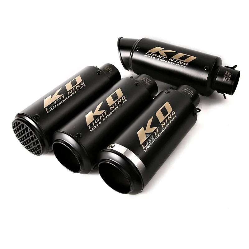 AliExpress Lightning Flash Black Universal KO 51mm 61mm Motorcycle Exhaust Muffler Pipe Dirt Bike ATV Escape Removable DB Killer Stainless Steel Silencers