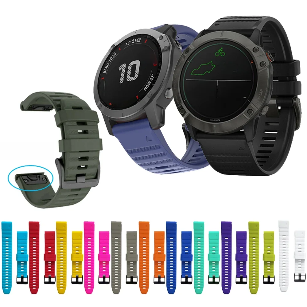 26 20 22 mm pulseira para garmin fenix 6 6x pro 5 5S 5x plus 3hr fenix7 7x silicone liberação rápida