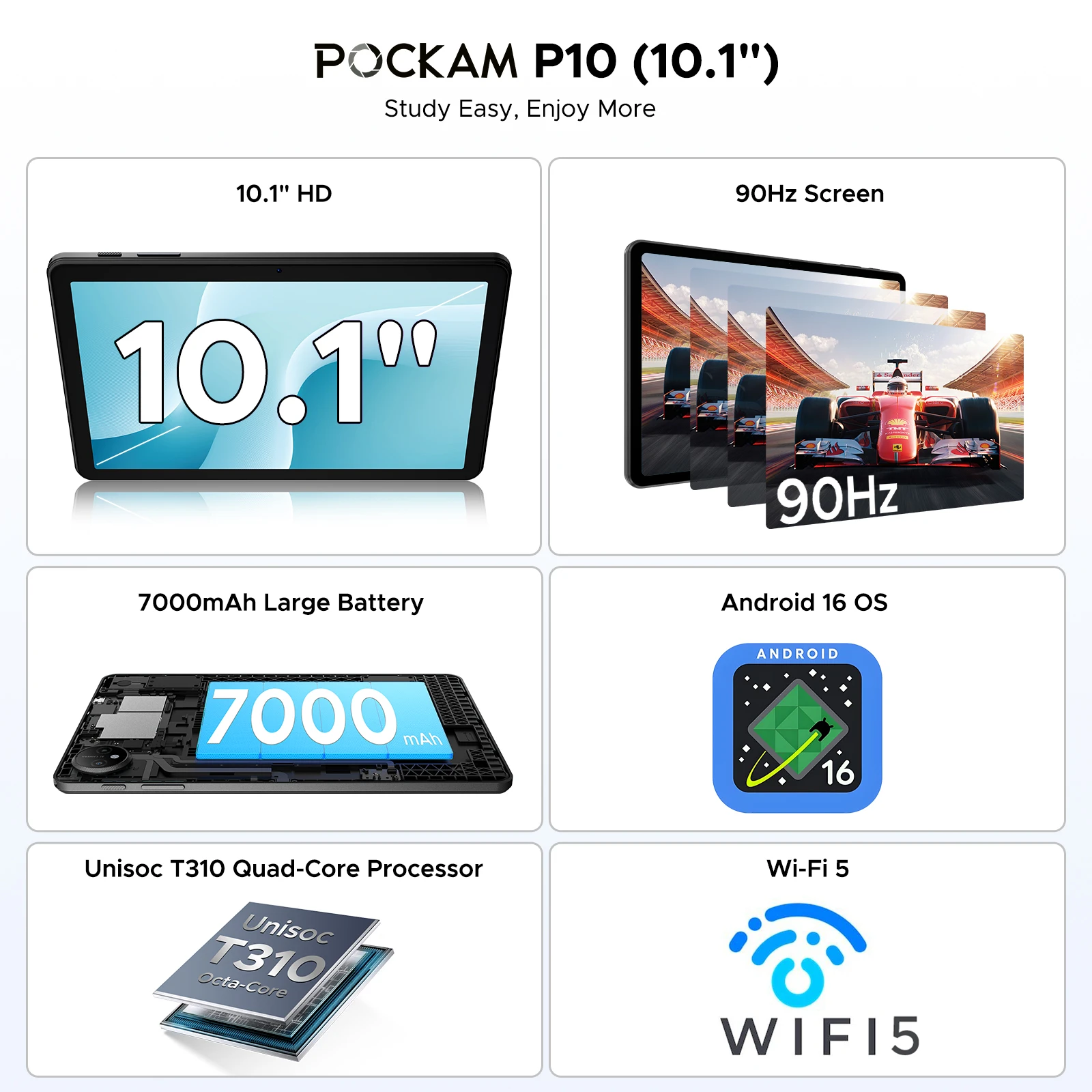 POCKAM P10 Android 16 Tablet 10.1