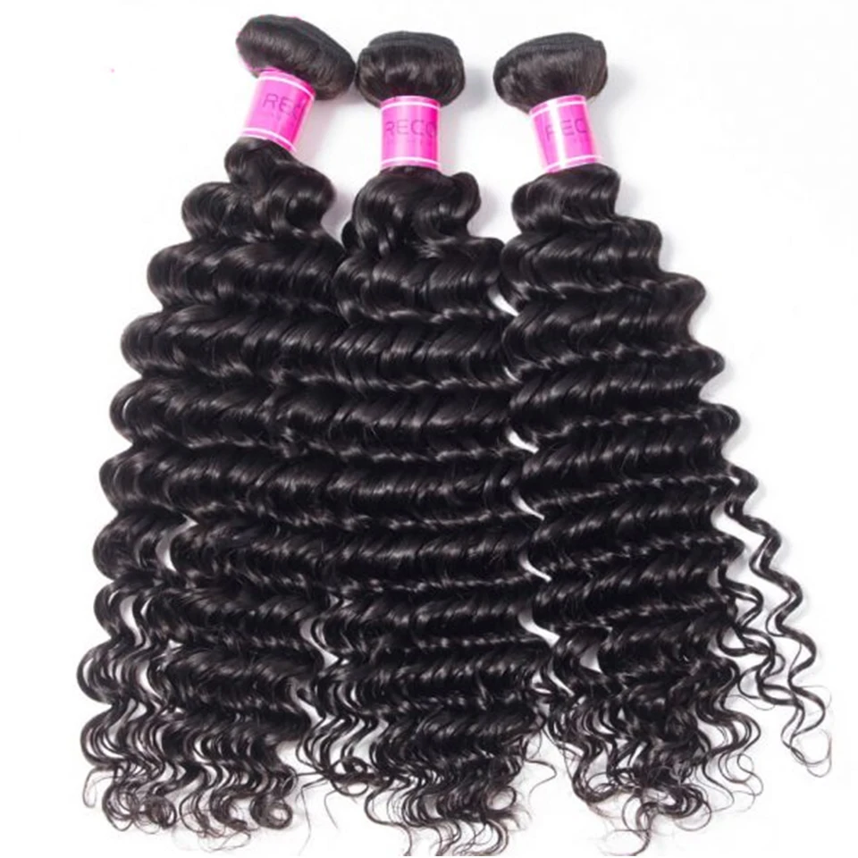 High Quality Deep Wave Bundles With 4x4 Closure Brazilian Remy Hair extensions Human Hair Weave With Closure Deep Wave