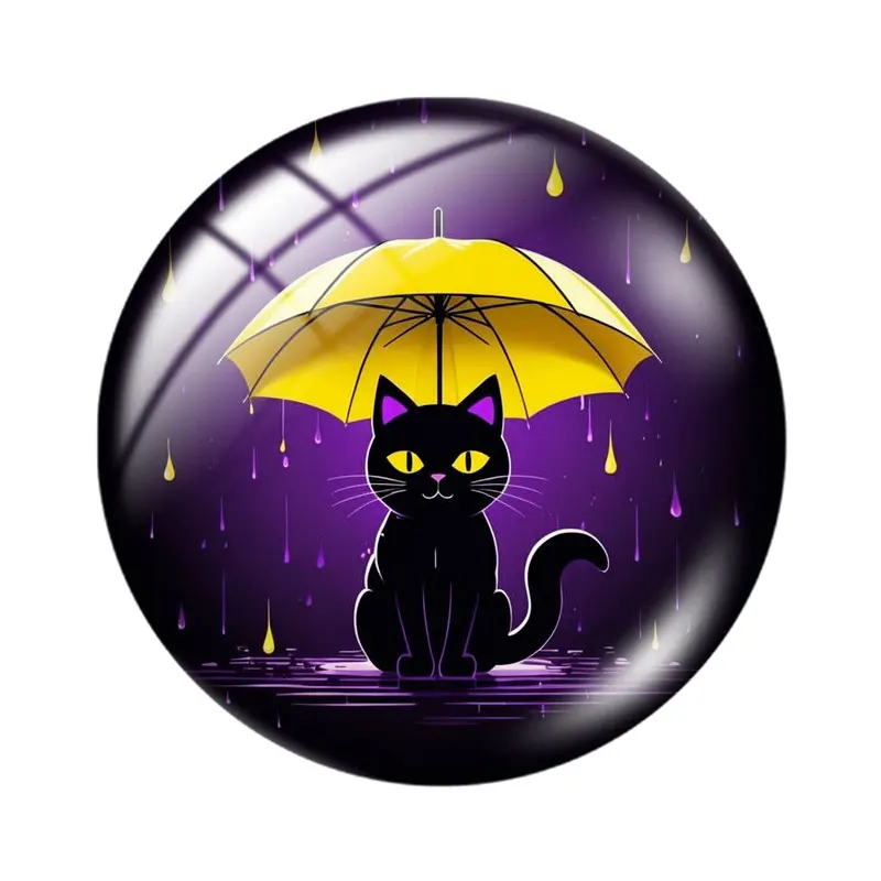 Night Sky Moon Cat 10pcs 12mm/16mm/18mm Round Photo Glass Cabochon Demo Flat Back Making findings