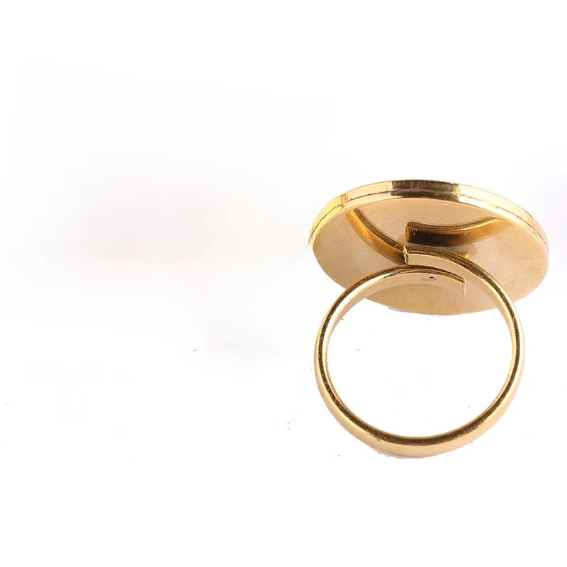 Onwear 10 sztuk ze stali nierdzewnej pozłacane regulowane diy tworzenia biżuterii ustawienia podstawy pierścienia 20mm średnica kaboszonu półfabrykaty — zdjęcie 2