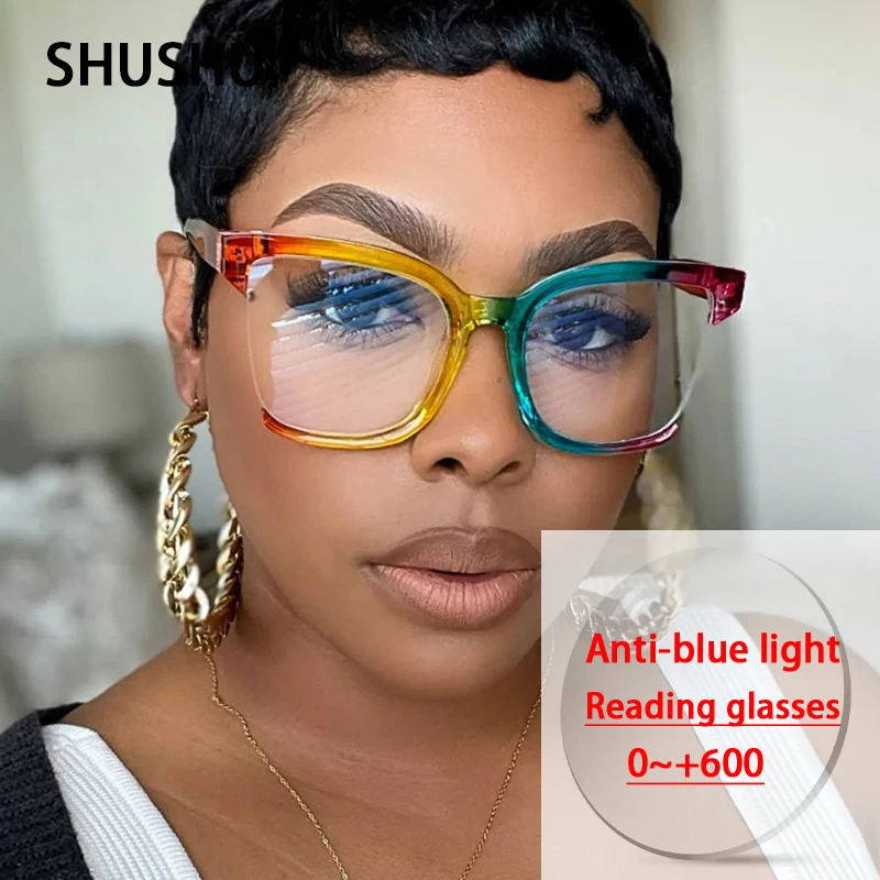 

A152 Women Anti-blue Light Presbyopia Optical Glasses Frame Trendy Retro Half-rim Glasses TR90 Fashion Computer Glasses 0~+600