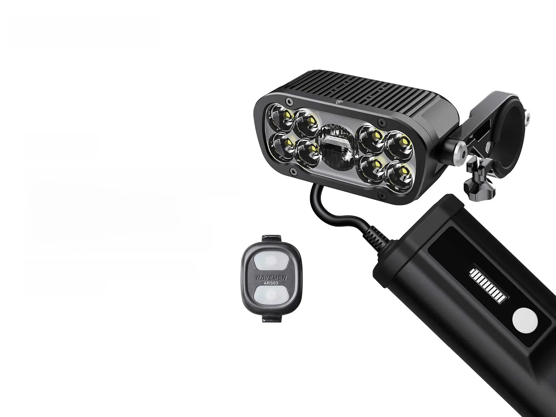 AliExpress RAVEMEN XR6000 Bike Headlight Bicycle Front Light 6000 lumens Rechargeable 8000mAh Super Bright Wireless Remote High/low beam