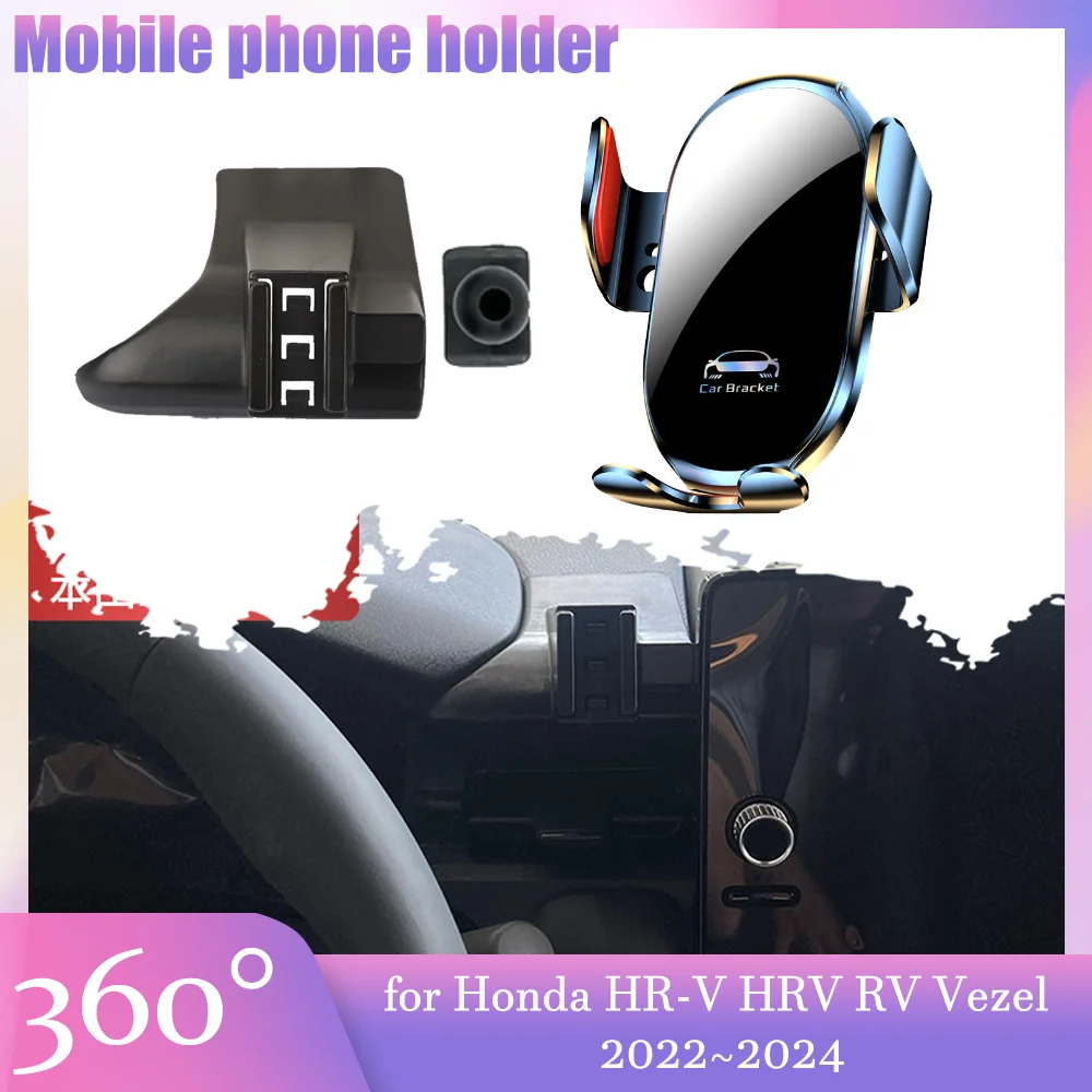 Car Mobile Phone Holder for Honda HR-V HRV RV Vezel 2022~2024 2023 GPS Air Vent Cell Clip Stand Tray Support Accessories iPhone