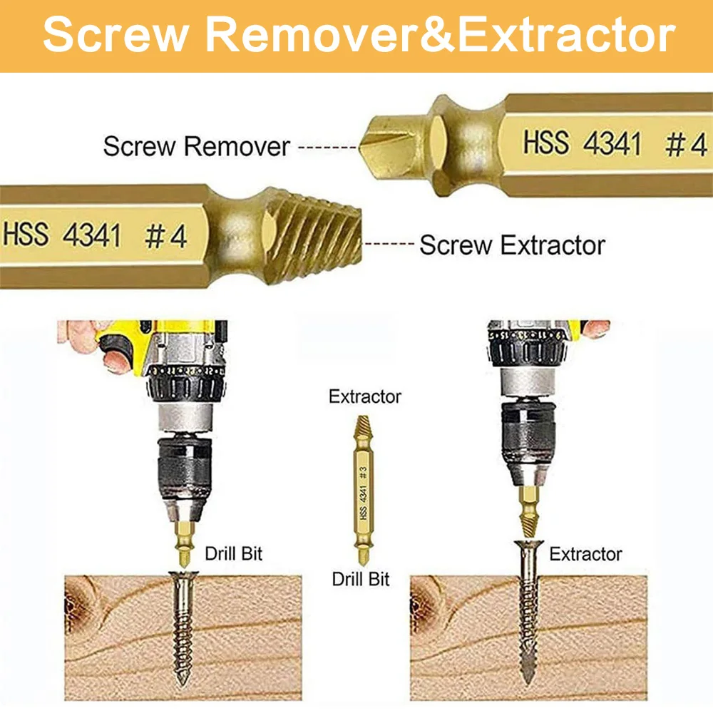 STONEGO Beschädigt & Stripped Schraube Extractor Remover Tool und Bohrer Bit Set, gebrochen Schraube Extractor Set von 4PCS oder 6PCS