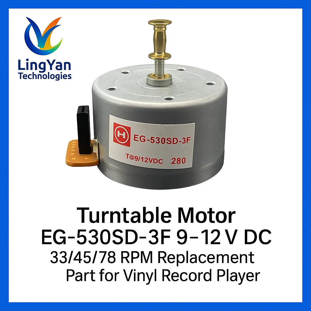 1Pc ターンテーブルモーター 33/45/78 RPM 9-12V DC モータービニールレコードプレーヤー交換修理モーターターンテーブル部品