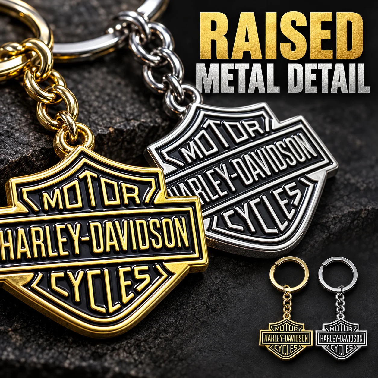 For Harley-Davidson Motorcycle Keychain Zinc Alloy Metal Logo Key Ring Antique Gold Silver Biker Accessory