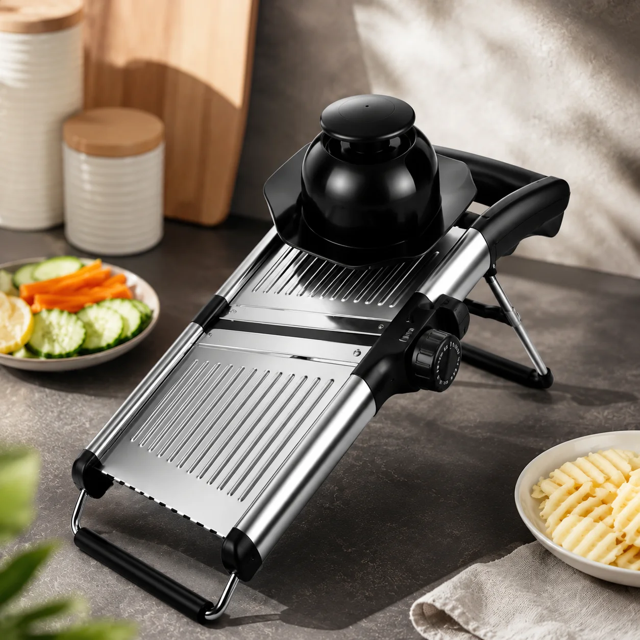 Versatile Grater Board With Interchangeable Stainless Steel Blades And A Built-In Storage Case For Compact Organization