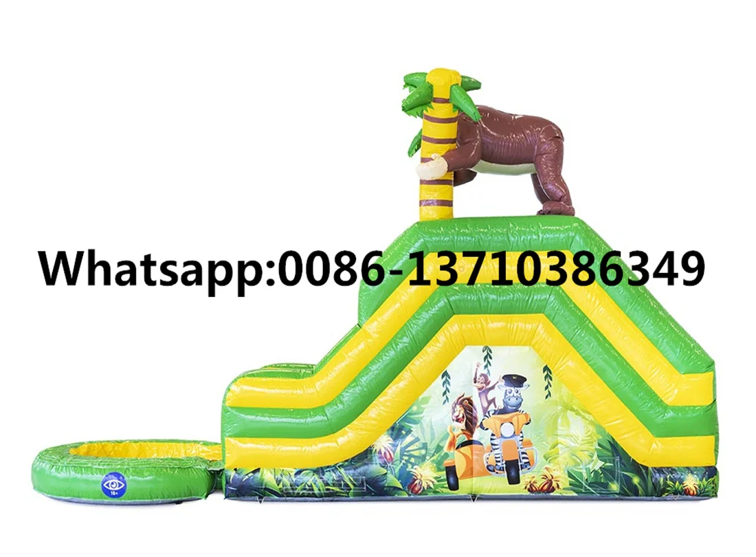 Commercial hot-selling outdoor monkeys, inflatable water, pool slide BD-074