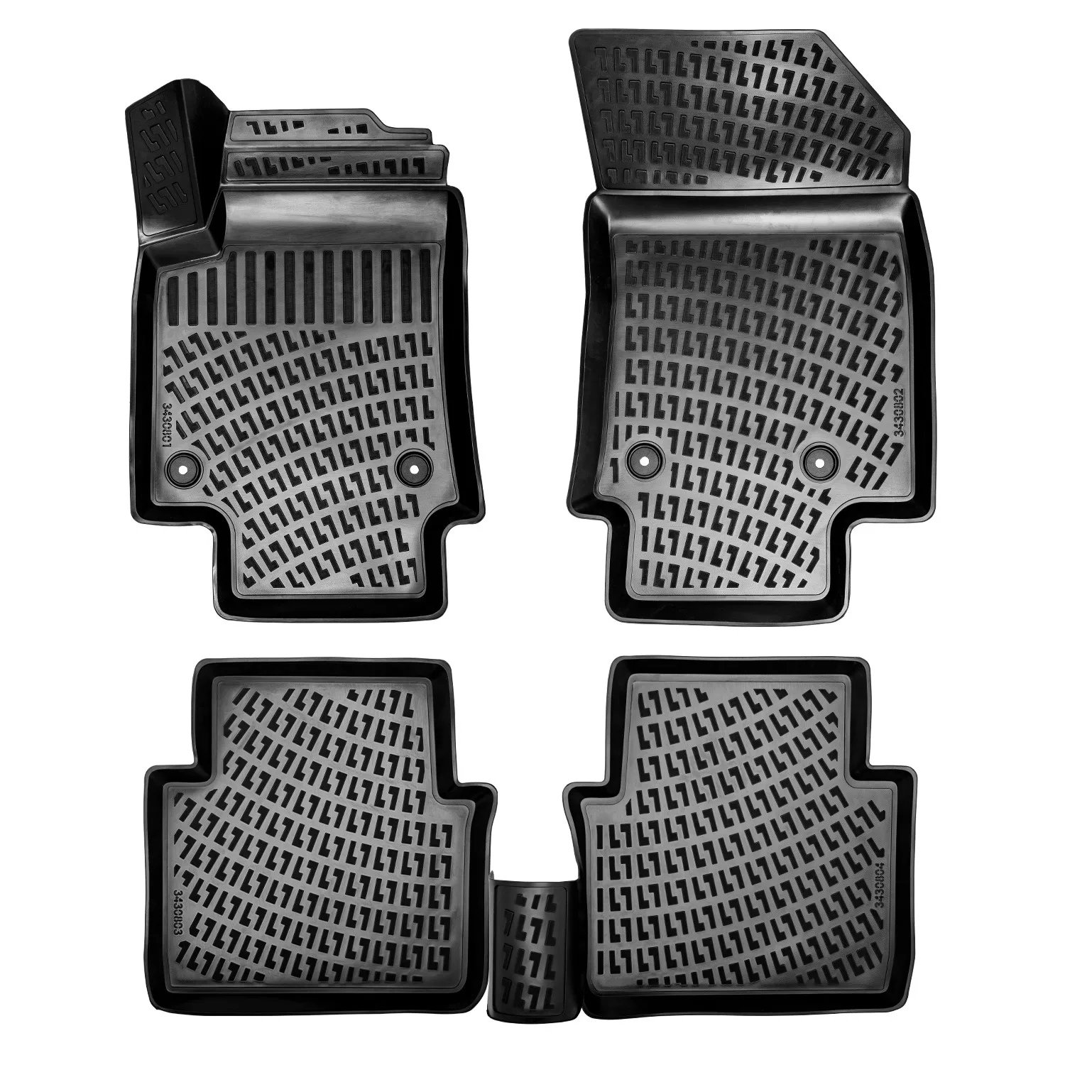 Floor Mats + Cargo Trunk Liner Fits Citroen C3 Aircross 2017-2024 Set - All Weather Maximum Coverage - Water Resistance