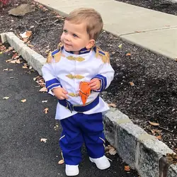 Disfraz de príncipe encantador de vacaciones, disfraz de rey para bebé, primer cumpleaños, traje de bautizo para niño, traje de dedicación para bebé