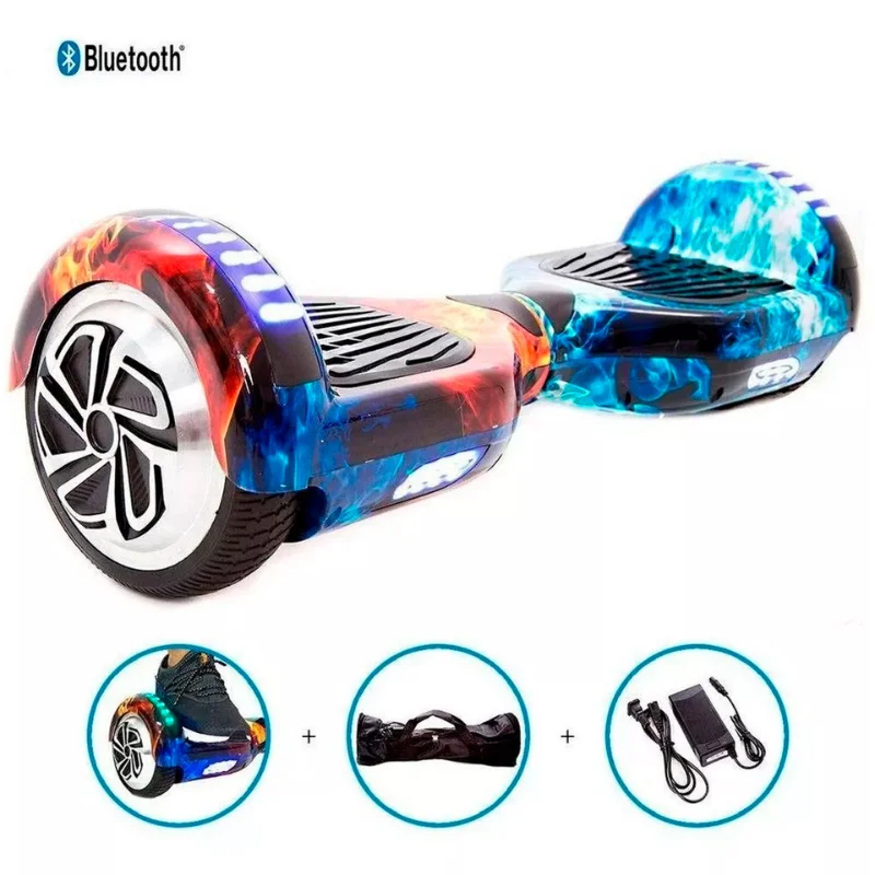 Hoverboard Skate Elétrico 6.5 Led Bluetooth Fogo e Gelo Brinovar