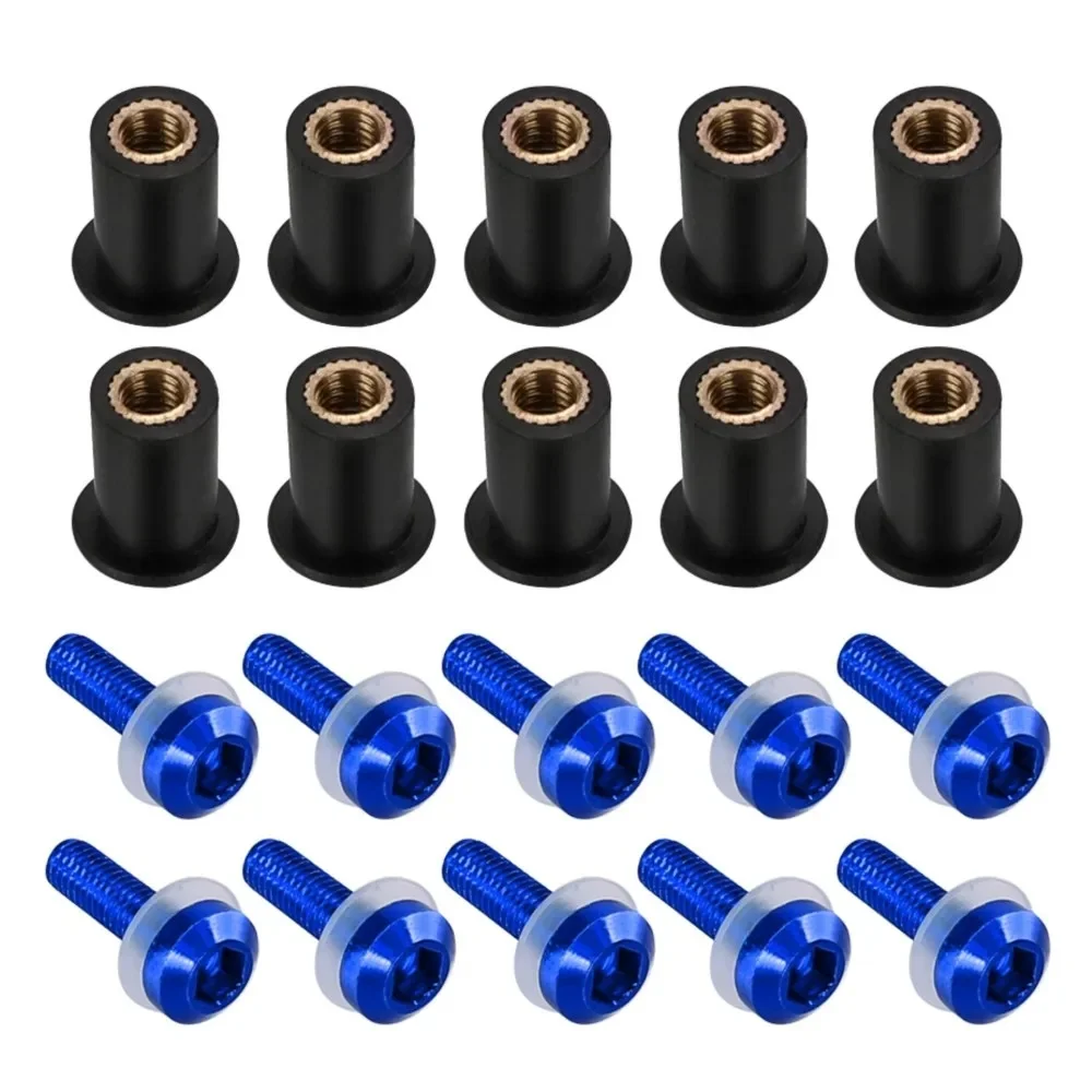 Jeu d'Écrous à Vis pour Pare-Brise, Kit de Boulons pour Yamaha YZFR6 YZFR3 YZFR1 YZFR7 YZF R1 R6 FZS 1000 YZF-R1 YZF R6 R3 R1 R7, 10 Pièces