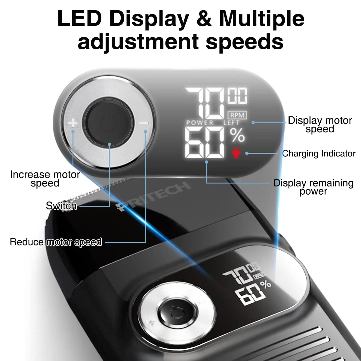 Pritech-Afeitadora eléctrica recargable para hombres, maquinilla de afeitar inalámbrica, resistente al agua, recortadora de barba, removedor de pelo, accesorios de seguridad para peluquero