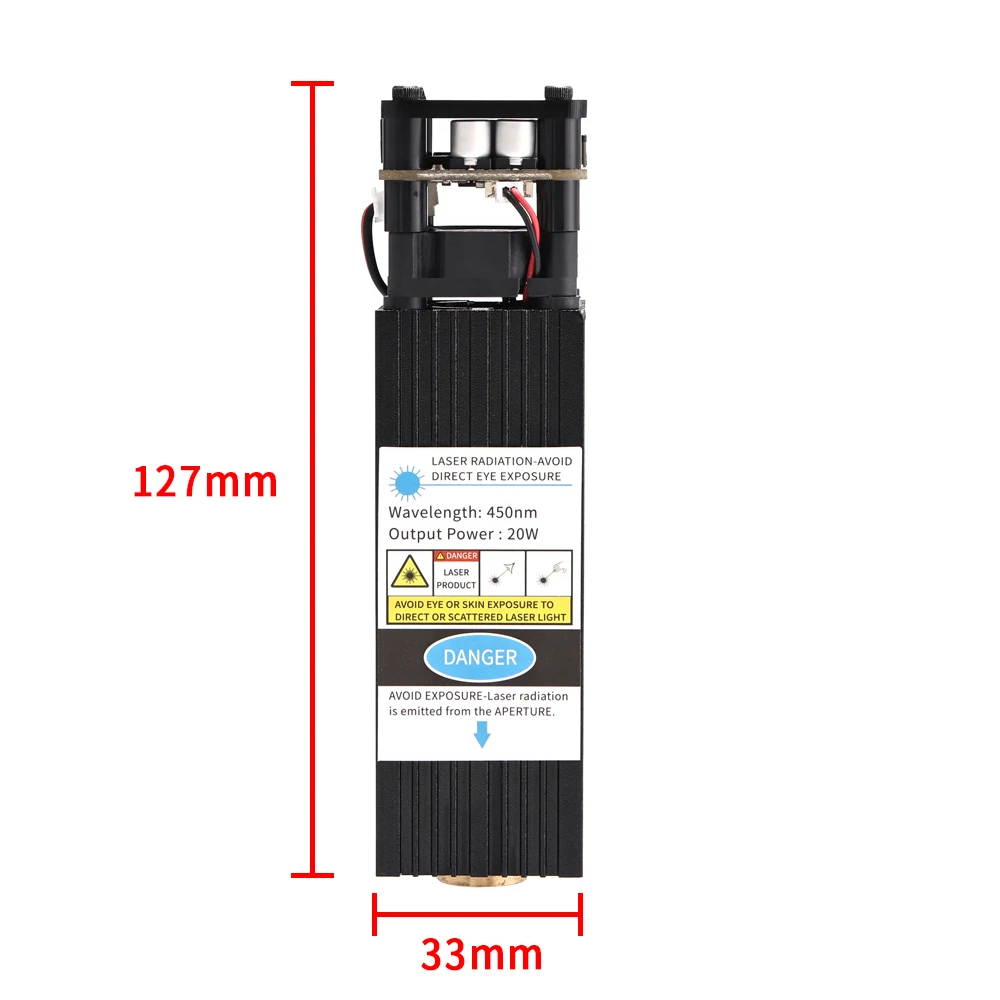 High Power 450nm TTL PWM 20W Fixed Focus Laser Head For CNC 3018 PRO MAX Engraving Machine Laser Module For Crave Metal Cut Wood