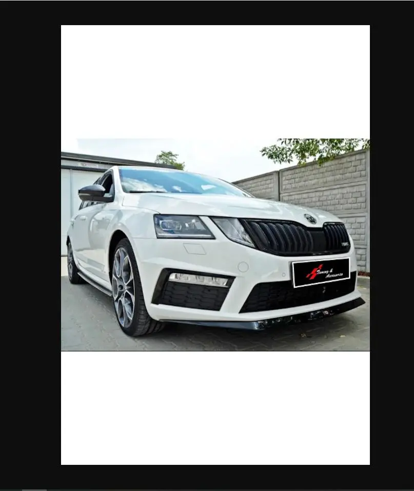 Przednia warga do Skoda Octavia Vrs Mk 3 - 3,5 kompatybilna czarny błyszczący-Tuning samochodu lusterko Spoiler dyfuzor opony zamiatarki