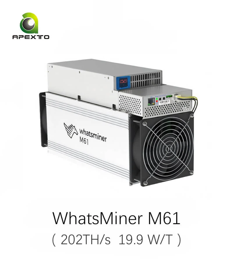 

MicroBT WhatsMiner M61 182-202T 4000W Bitcoin Miner