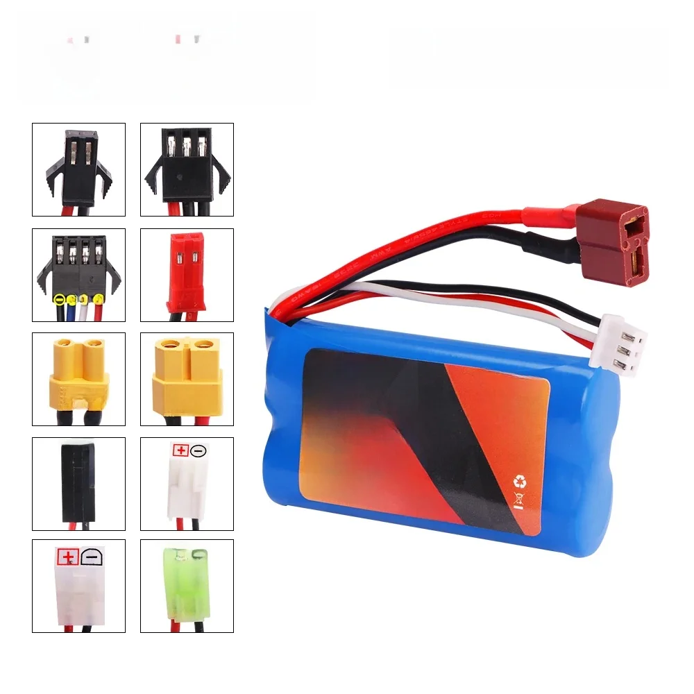 Batterie Lipo 7.4V 6800mah 18650 pour Q46 Wltoy 10428 12428/12423 X9115 144001 Accessoires de rechange pour voiture RC, batterie haute capacité 7.4V