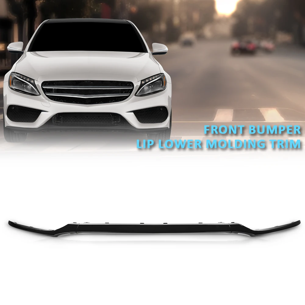 

Front Bumper Lip Lower Molding Trim Gloss Black Fit for 2015-2018 Mercedes W205 Amg Bumper Lower Decorative Panel Durable Strong