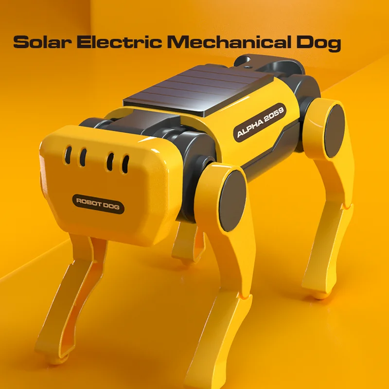 DIY Gadgets Tecnológicos Quadruped Bionic Smart Robot Dog Toys Solar Cachorro Robô Educational Assembly Robotica Kit Education