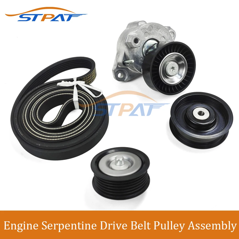 STPAT A2722000270 For Mercedes-Benz Engine Serpentine Drive Belt Pulley Assembly A-001-993-18-96 A-272-202-10-19 A-272-202-14-19