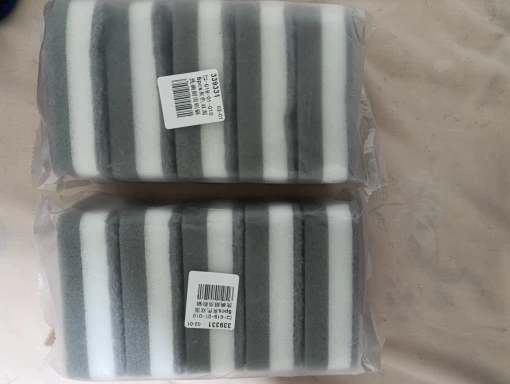 5/30PCS Home Double-sided Sponge Wipe Gray Dirt-resistant Scouring Pad Kitchen Stain Sponge Wipe Professional Cleaning Supplies photo review