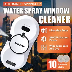 DIVEDEER Water Spray Window Cleaning Robot High Suction Smart Electric Window Vacuum Cleaner Double-sided Glass Cleaning Robot