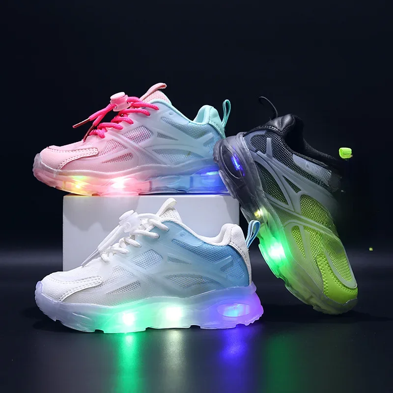 Baskets LED Shoes pour enfants, chaussures de sport décontractées pour garçons et filles, chaussures légères à semelle souple, chaussures éclairées pour bébés et enfants, chaussures pour tout-petits