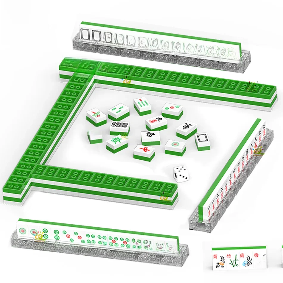 HUIQIBAO-Mini décennie s de Construction MOC Mahjong pour Enfant, Jeu de Société, 292 Pièces