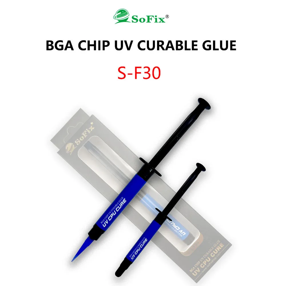 Sofix S-F30 3ML BGA Chip UV Curable Glue for Large BGA Chips On Laptops Macbooks CPU Processors Graphics Cards PCH GPU