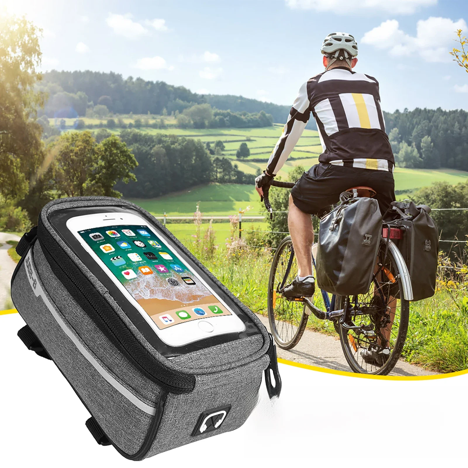AliExpress Waterproof Bike Phone Handlebar Bag Mobile Phone Touch Screen Waterproof Organiser Bike Accessories for Adult Bikes
