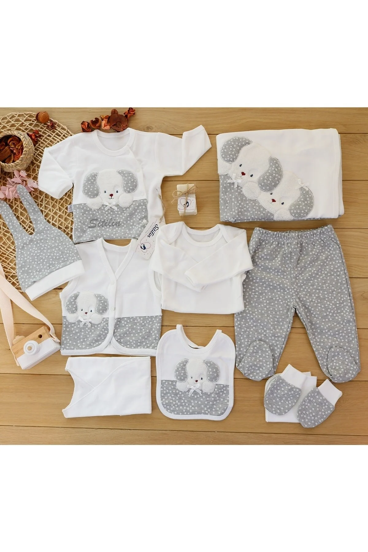 

Newborn Unisex Girl Boy Baby Set 0-3 Months 10 Pieces Pure Cotton Cute Baby Rompers Bear toddler gift
