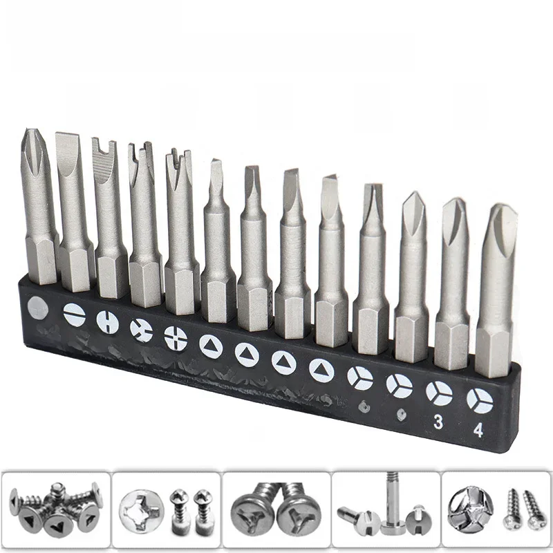 Tournevis triangulaire de précision en forme de Y U, embout magnétique 1/4 pouces, croix intérieure à trois Points, pointe de sécurité pour perceuse électrique