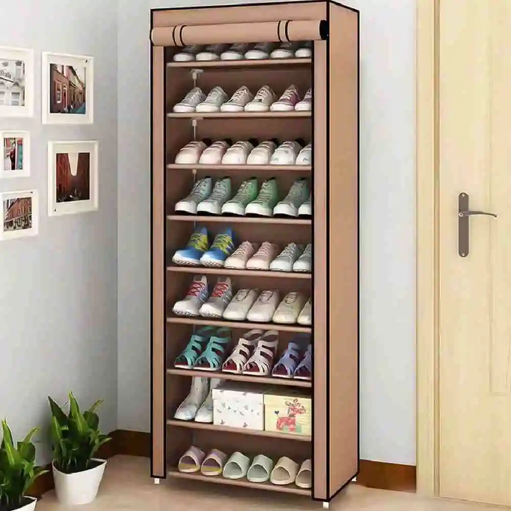 Valuebox shoe cabinet with 9 shelves, organizer furniture with dust cover and space