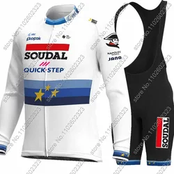 Team Soudal Quick Step 2024 Cycling Jersey Set Long European Clothing Road Bike Shirts Suit Bicycle Bib Shorts MTB Ropa Maillot