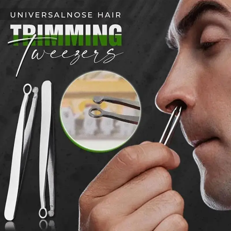 Universal Nose Hair Trimming Tweezers Stainless Steel Eyebrow Nose Hair Cut Manicure Facial Trimming Makeup Scissors Trimmer
