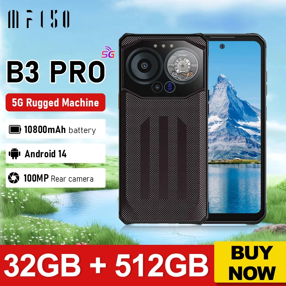 IIIF150 B3 Pro 5G Rugged Machine Ultra-Thin Smartphone Android 14 10800mAh 16GB 512GB Dual Display 100MP Camera