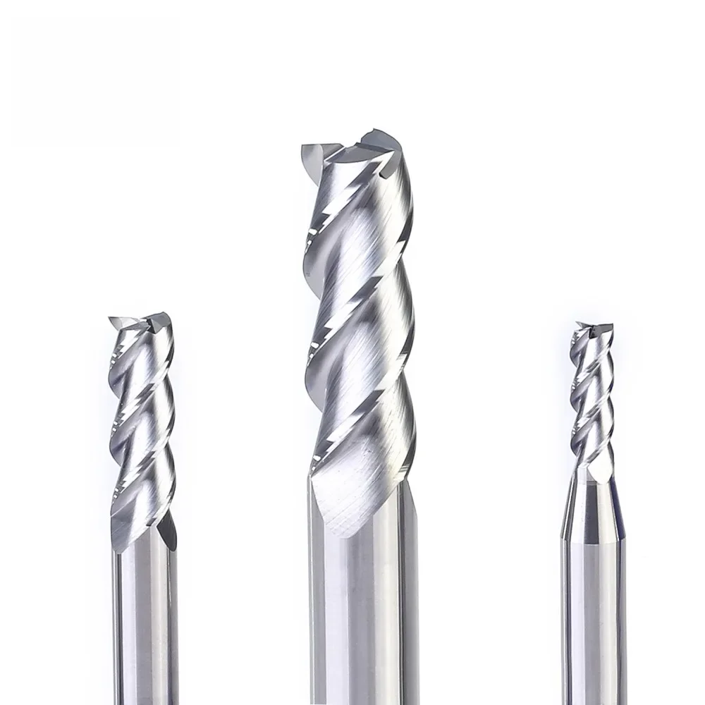 CNC Aluminium Fräser Hartmetall Schaft fräser 3 Nuten Vierkant kopf abgeflachte Schaft fräser d1 bis