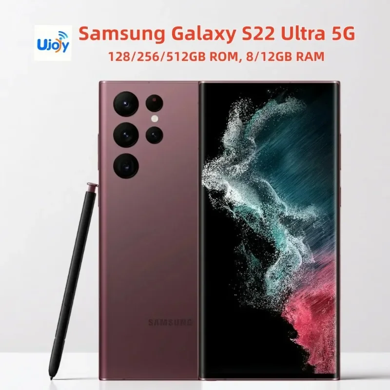 Network Unlocking Smartphone Samsung Galaxy S22 Ultra 5G 6.8-inch AMOLED Snapdragon 8GB RAM 128/256GB ROM Supports FID/NFC