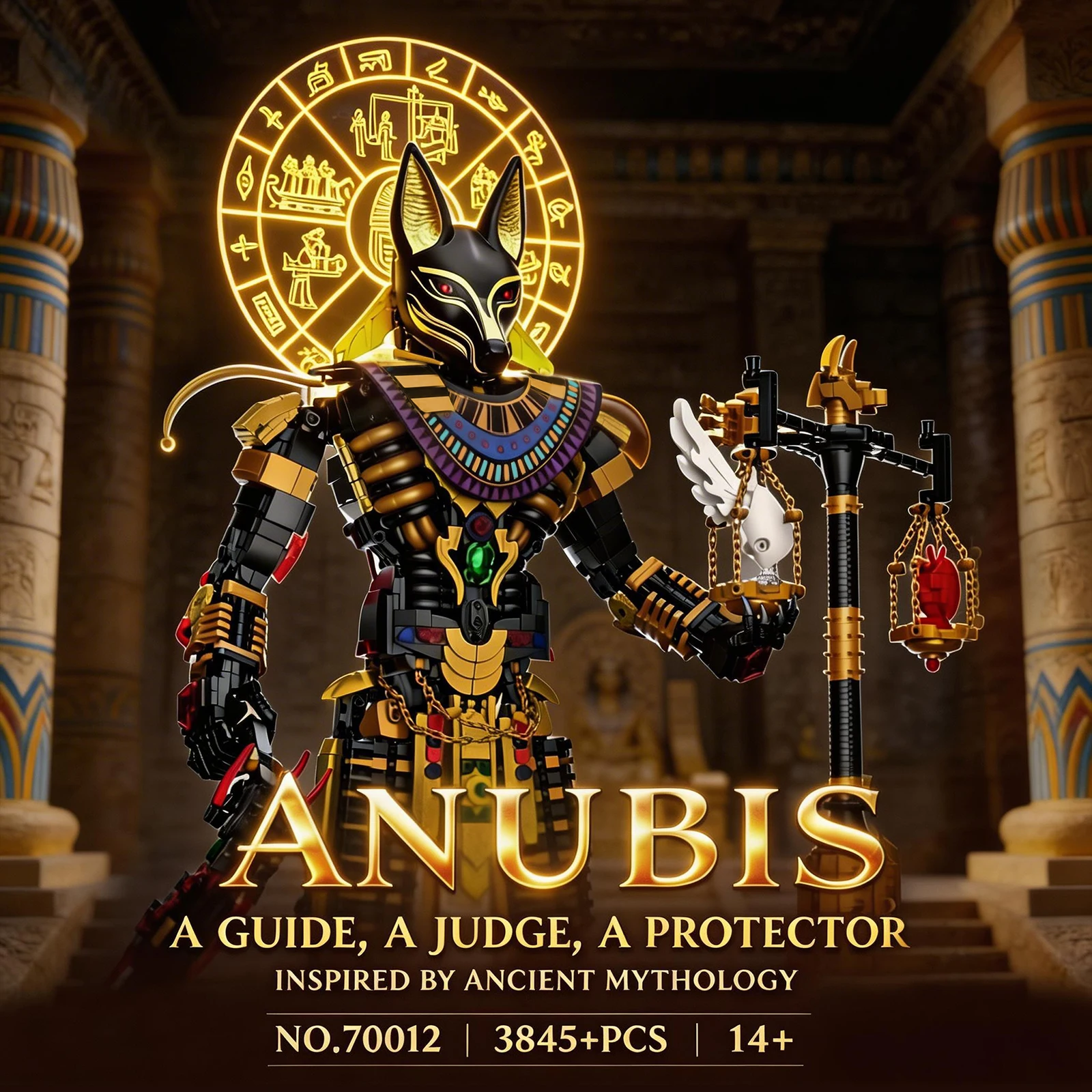

JMBricklayer [3845+]PCS Anubis Ancient Egyptian God 3D Fantasy Mythical History Building Blocks Set Mech Model Kit Large Display Statue Collectible Toys Home Office Decor Gifts for Men Women Adults Teens Mythology Lovers Birthday Christmas
