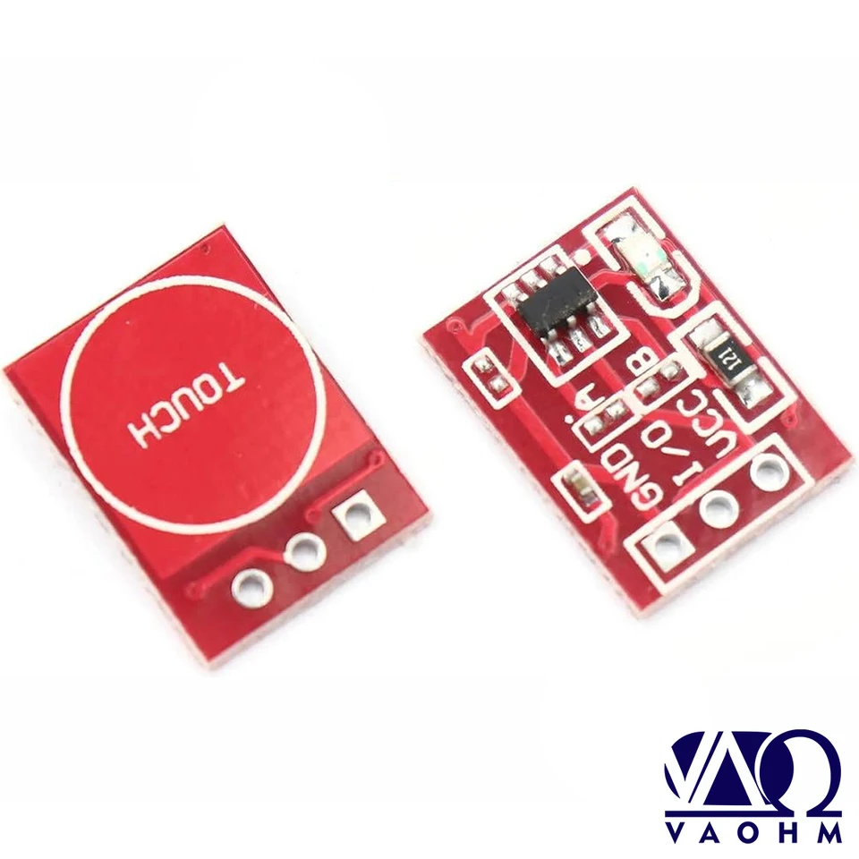 ANGEEK 10 Stück TTP223 Kapazitiver Touch-Schalter – Selbstsperrend, 2,5–5,5V, 15x11 Mm, Für Arduino & Verdeckte Montage (TTL High/Low, 4 Modi)
