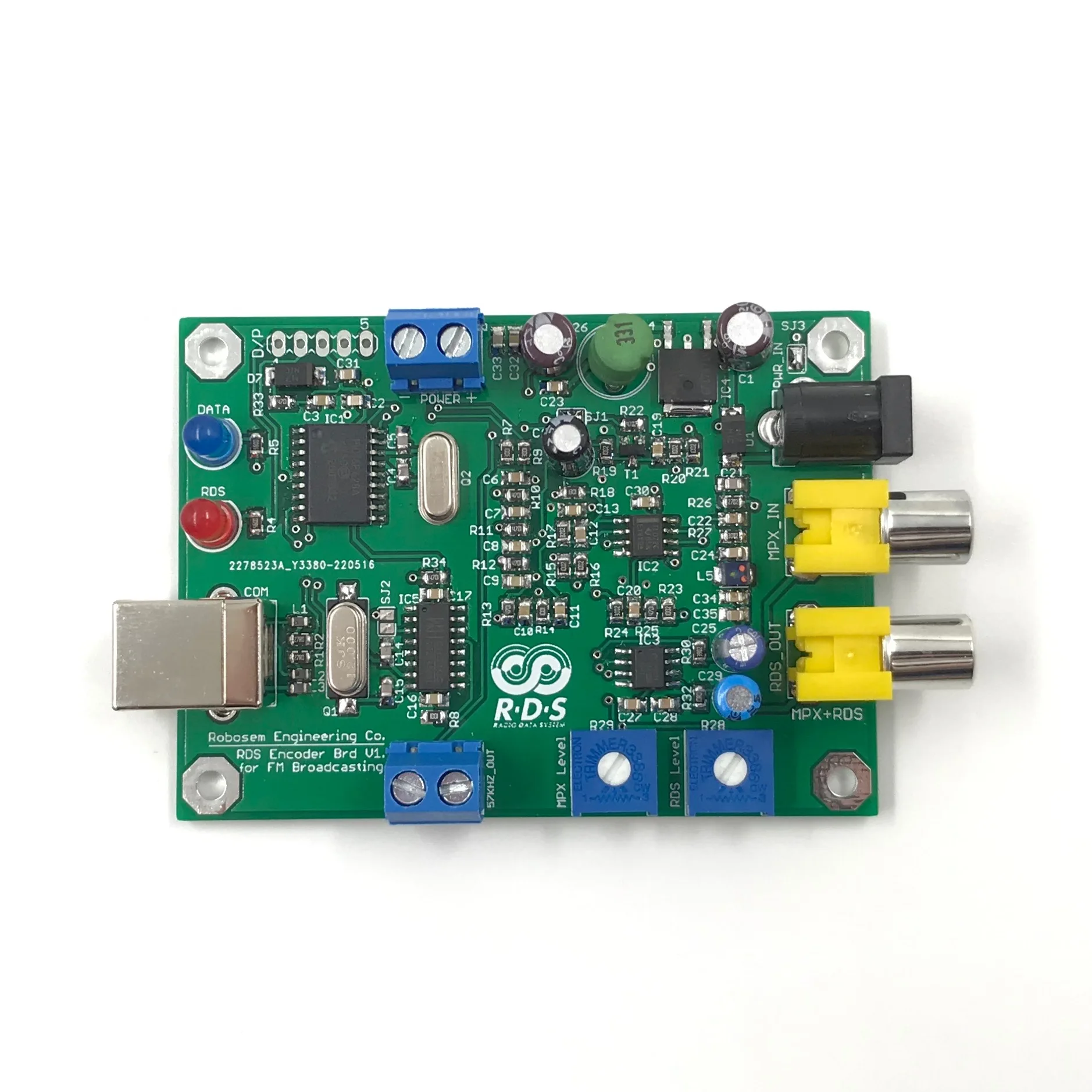 RDS Encoder Circuit Board Module MonRDS for FM PLL Transmitter Radio Broadcast Station PS RT PTY DI TP TA MS MPX Broadcasting