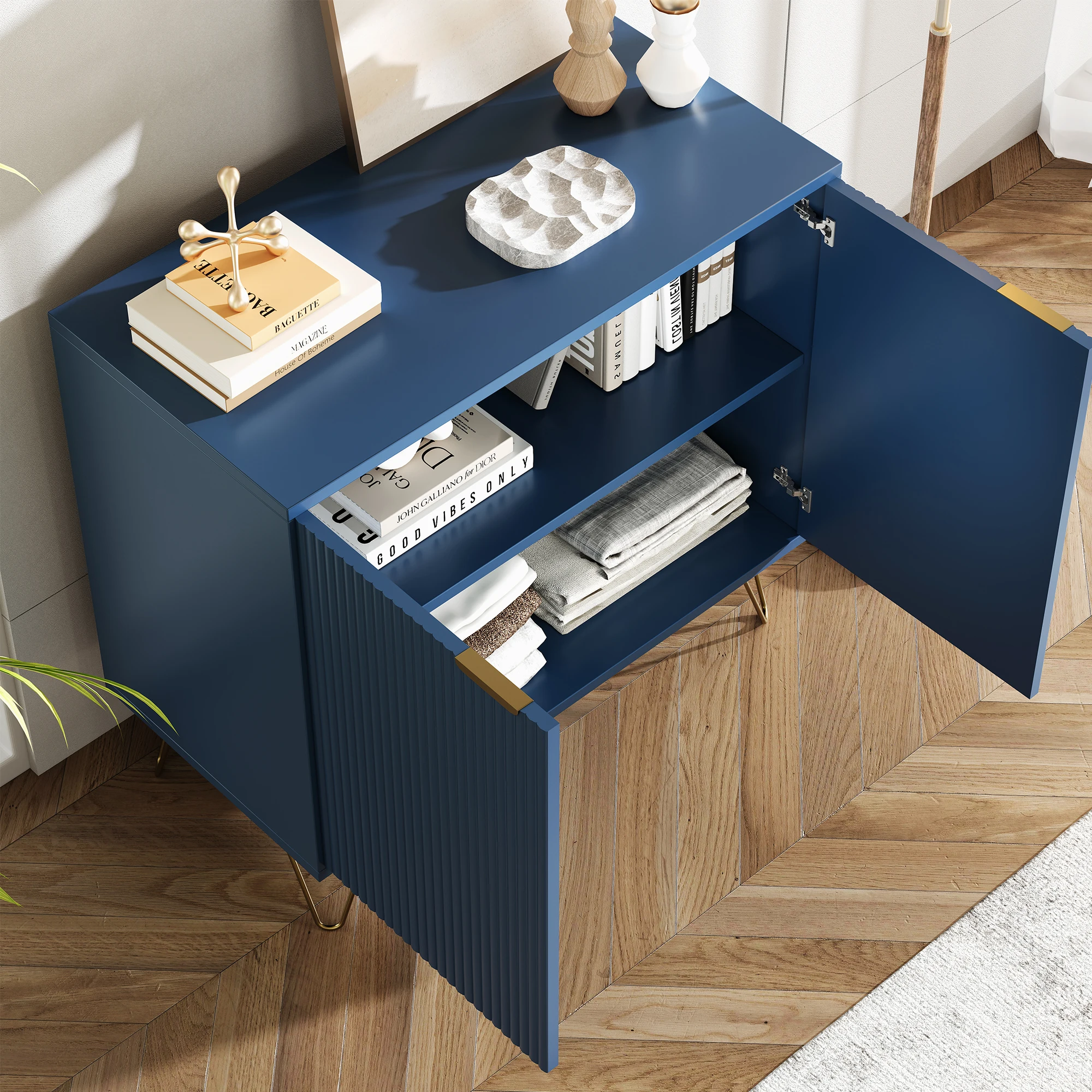 Superaly, mobile contenitore, 80×40×78 cm, credenza, mobile da ingresso, mobile laterale, mobile contenitore, mobile per stoviglie, mobile laterale, mobile decorativo, mobile per corridoio, mobile